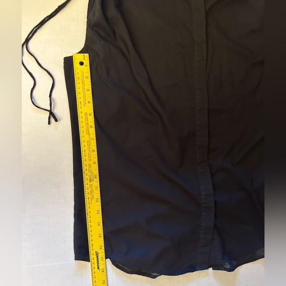 H&M Black Button Down Sleeveless Shirt light weight w/ruched detail Sz-M.  D19 - Picture 8 of 8